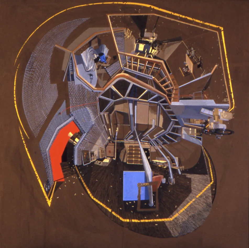 Brown Studio 2002 Flashe on board 244 x 244 cm