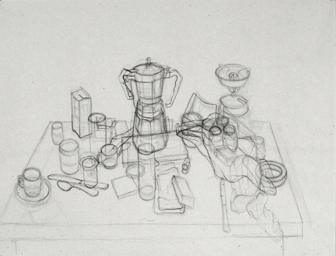 Table 1 1996 Pencil on Paper 56 x 76 cm