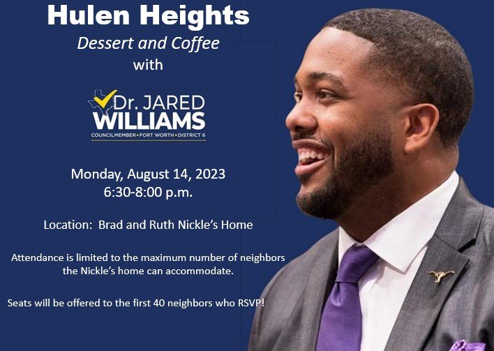 Dessert and Coffee with Councilman Jared Williams