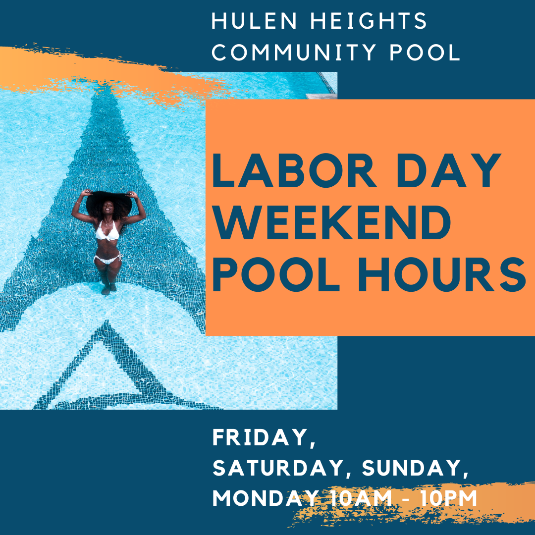 Pool Open 10AM-10PM for Labor Day