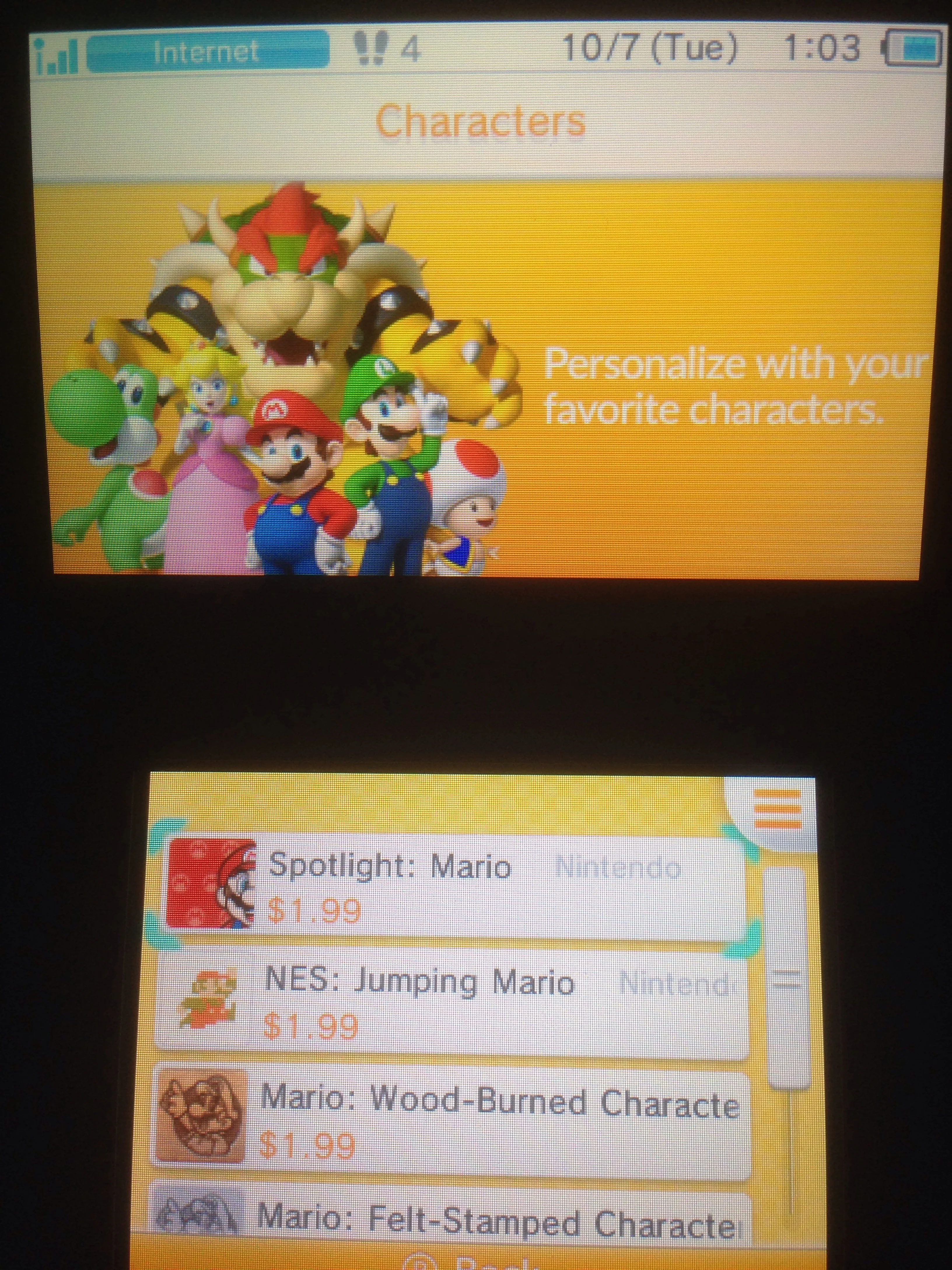 There's sort of a lot of Mario right now, but I'm sure that will change. 