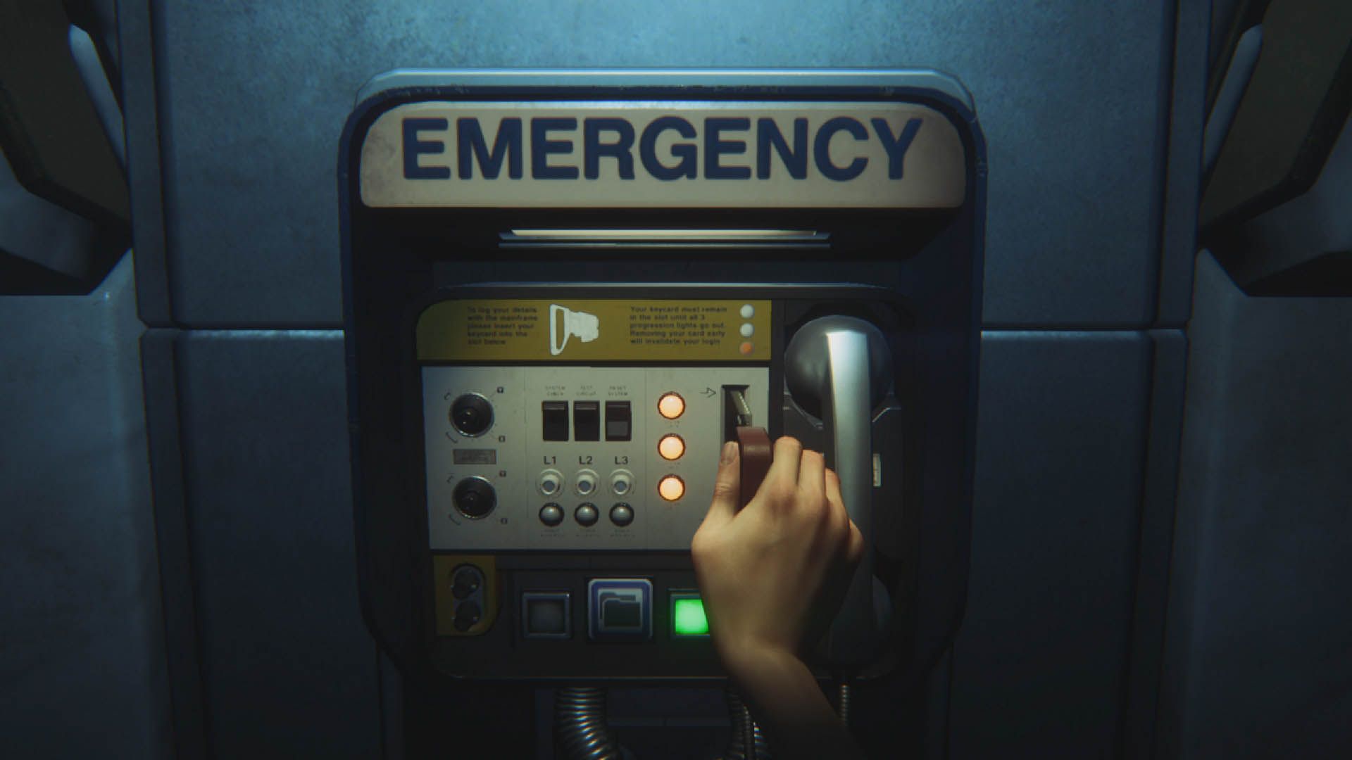 The emergency call box of Alien: Isolation , required to save.