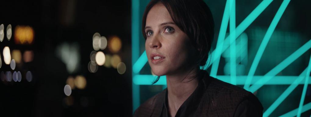 Jyn Eros, as portrayed by Felicity Jones, the star of the new Star Wars . 