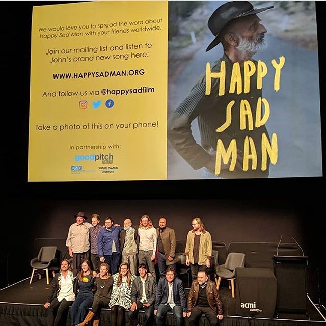 Our new film was born, and words cannot describe the feeling in the room! Thanks to everyone who made Happy Sad Man what it is, especially my men. Can't wait to screen again tonight at @melbfilmfest  If you would like to see it in your city please me