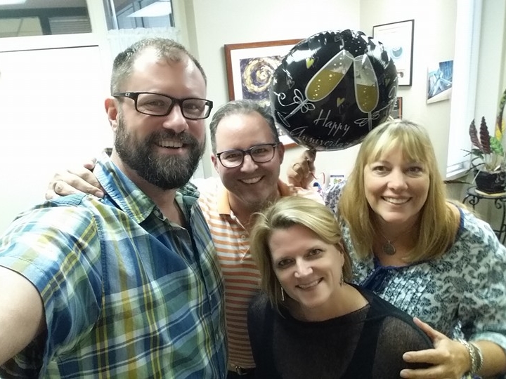 Celebrating Beth's last day and Catherine Potter's 8th Anniversary at OMS. 