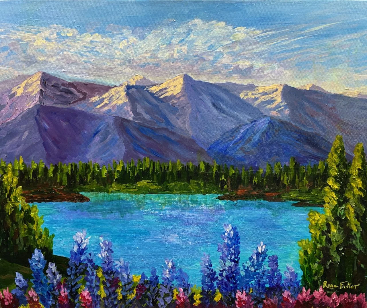 Alpine Mountains and Lake