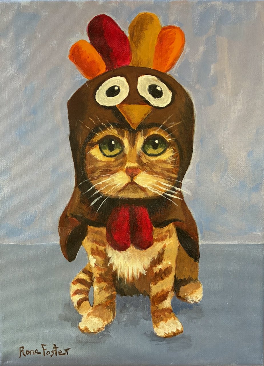 Kitty in a Turkey Costume