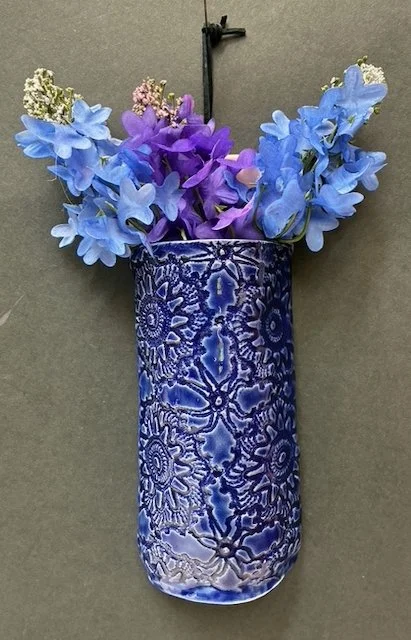 Blue Lace Wall Vase