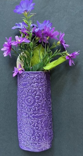 Purple Lace Wall Vase