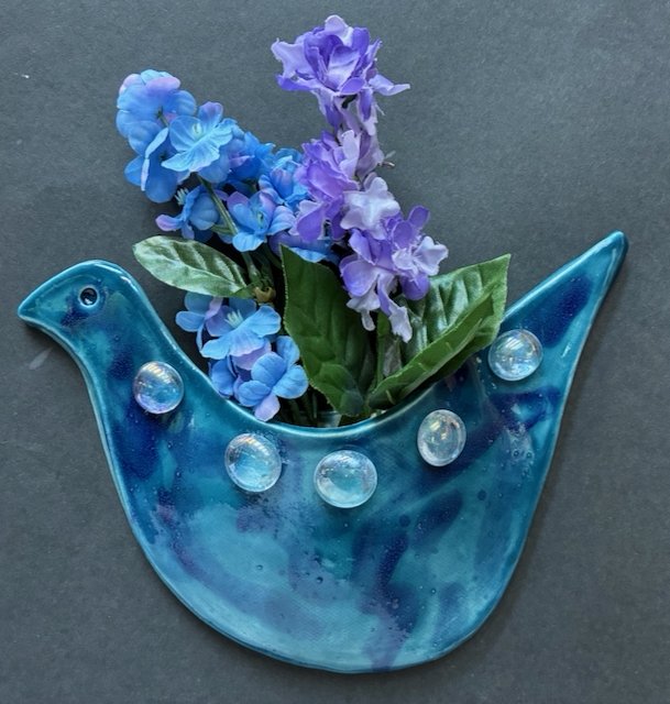 Turquoise Wall Vase-Dove