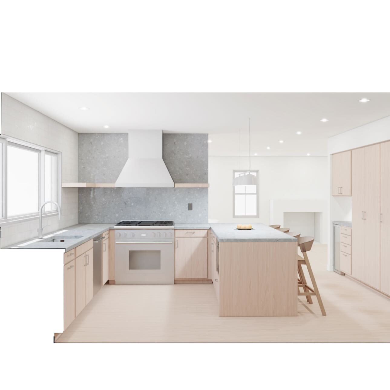Kitchen rendering for Pasqual Ave in San Gabriel.
Architect: @karabachian 
#karabachian #karabachianarchitectsinc #residential #residentialdesign #architecture