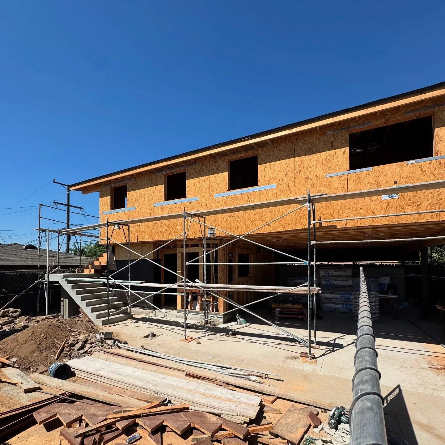 Two story ADU with 2-car Carport, under construction in East Los Angeles.
Architect @karabachian 
Builder @kleenbuildd