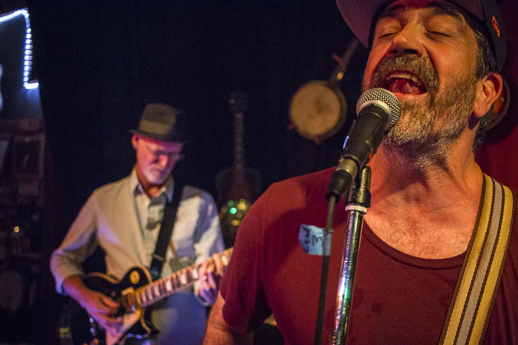 Screaming into a microphone with my man Todd Nelson on guitar @ Luthier's Co-op Easthampton, MA. Photo: Julian Parker-Burns