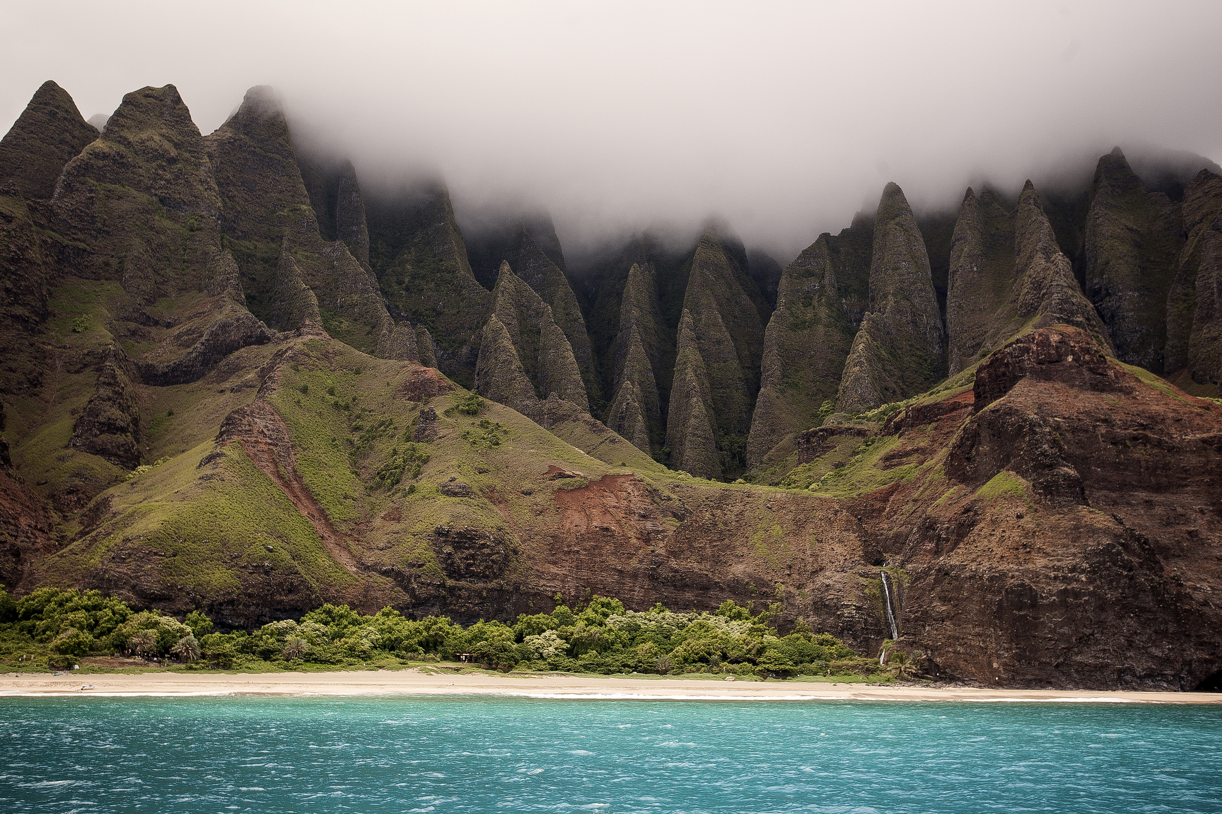One of my favorite images from the trip was captured via boat, looking onto the Na Pali Coast.