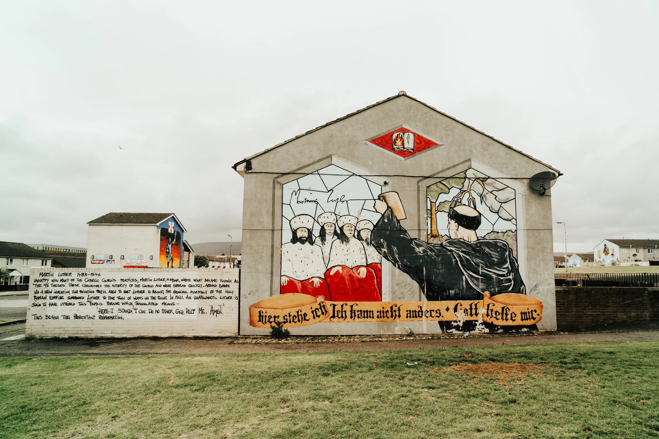 A mural depicting Martin Luther and the Protestant reform.
