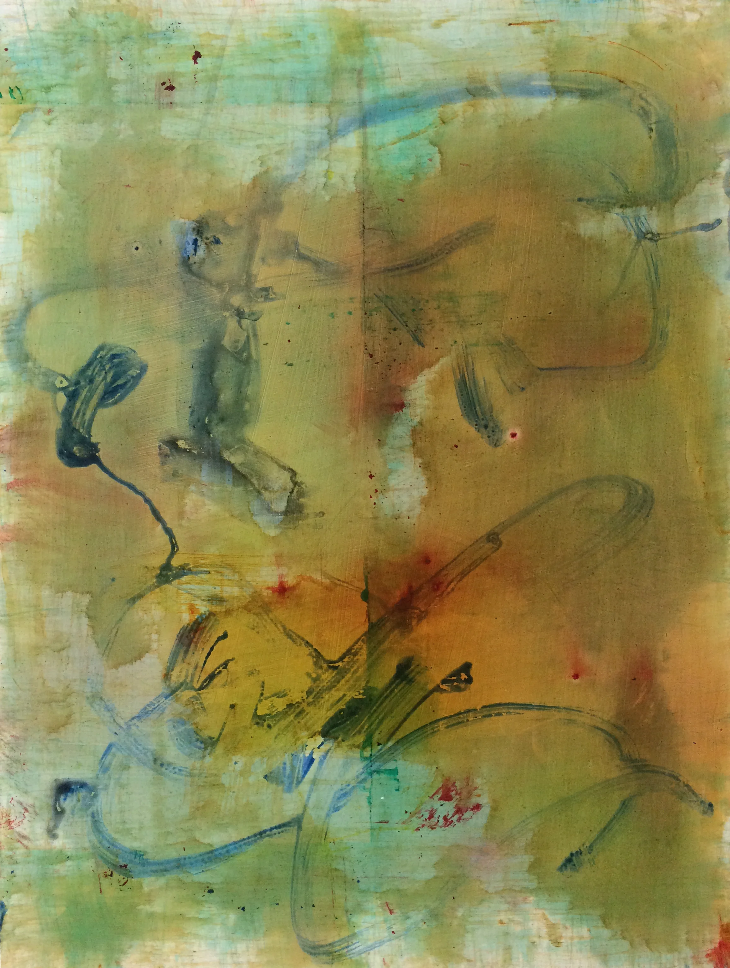Trap-lining Acylic on paper 25" x 19"