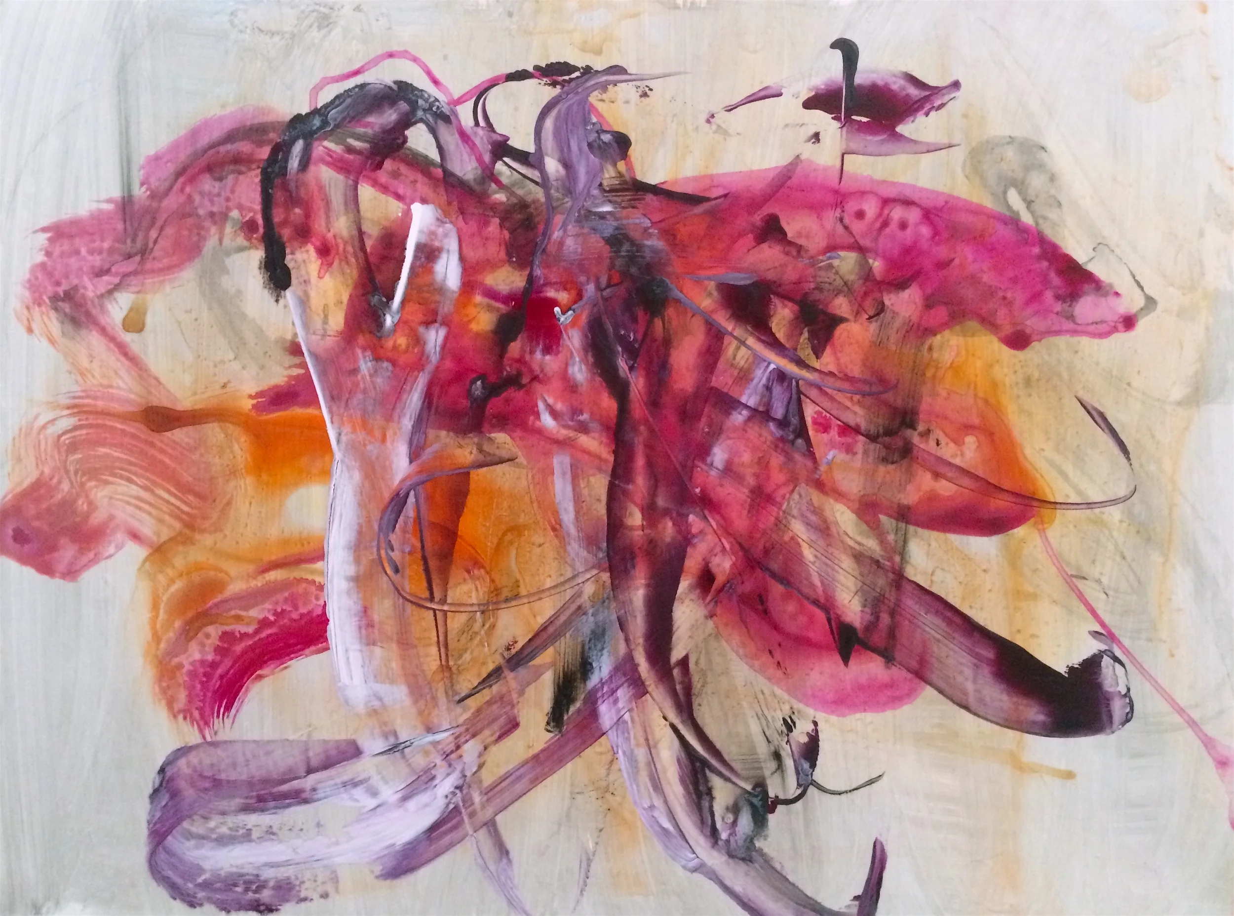 Flutter Acylic on paper 17.5" x 23"