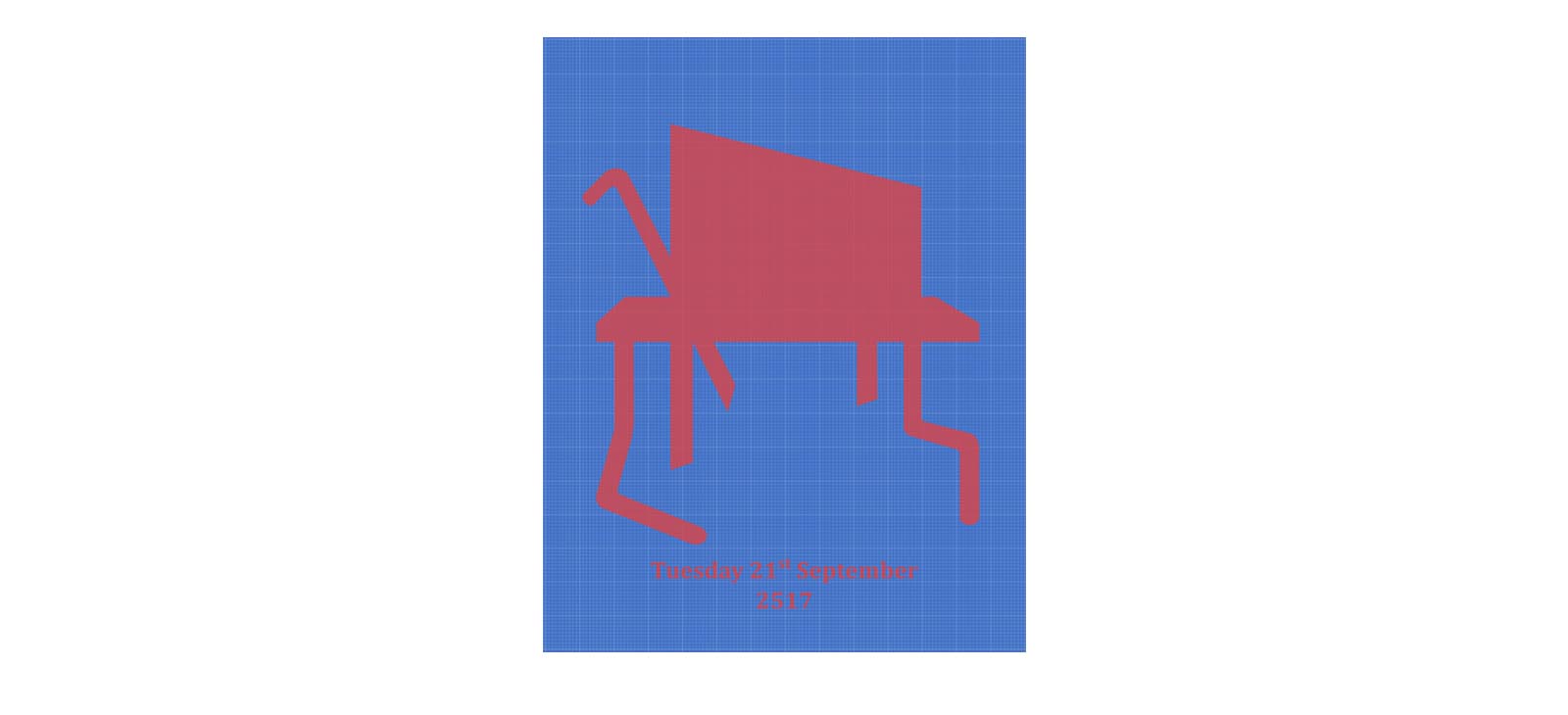 In search of Higg's Boson - Blue Red 76cm X 97cm Fine Art Monoprint on Hahnemühle Rag Paper