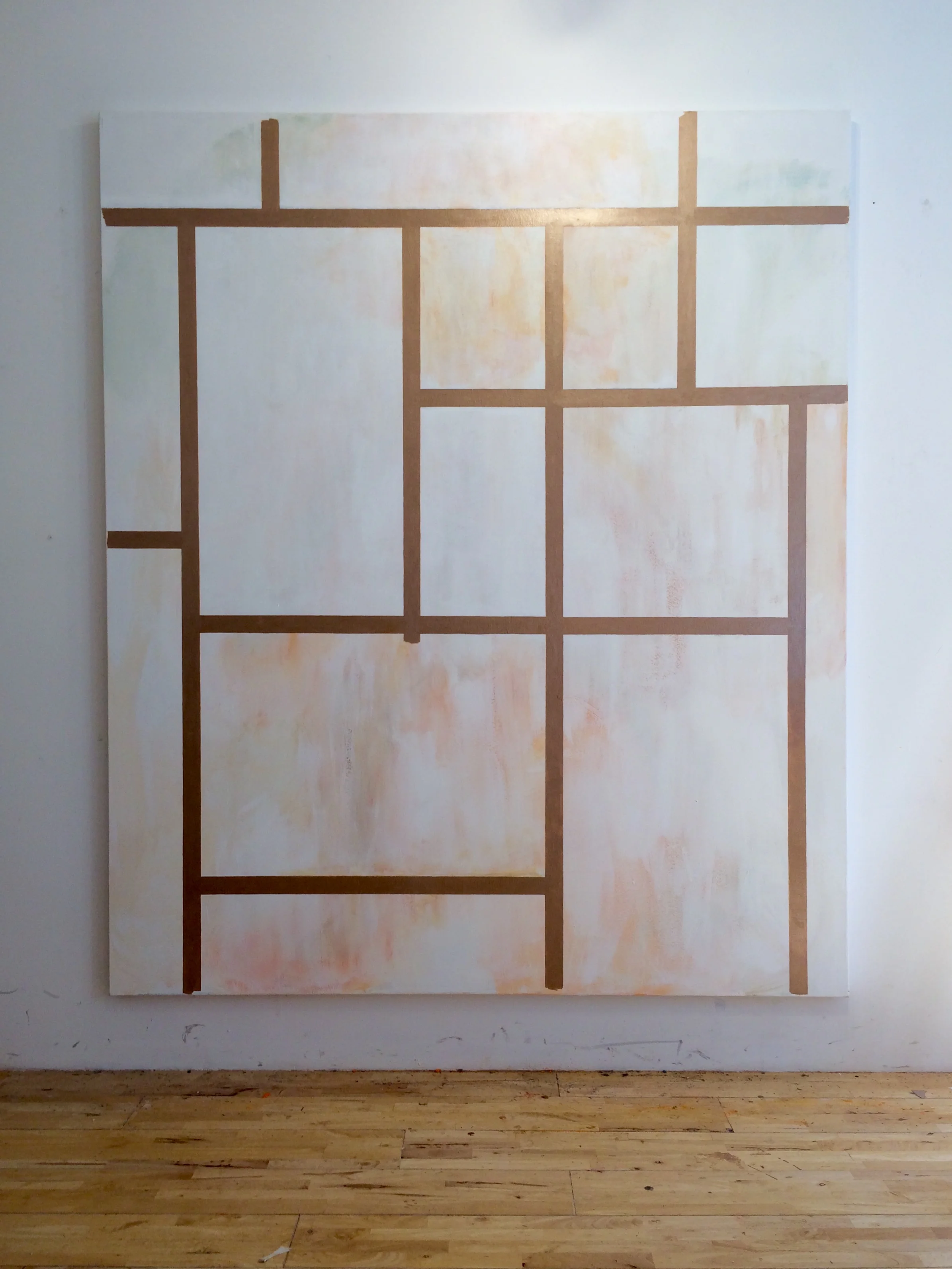 The idea of the holy... 198cm x 167cm Acrylic, pastel and gold acrylic on canvas, Summer 2017