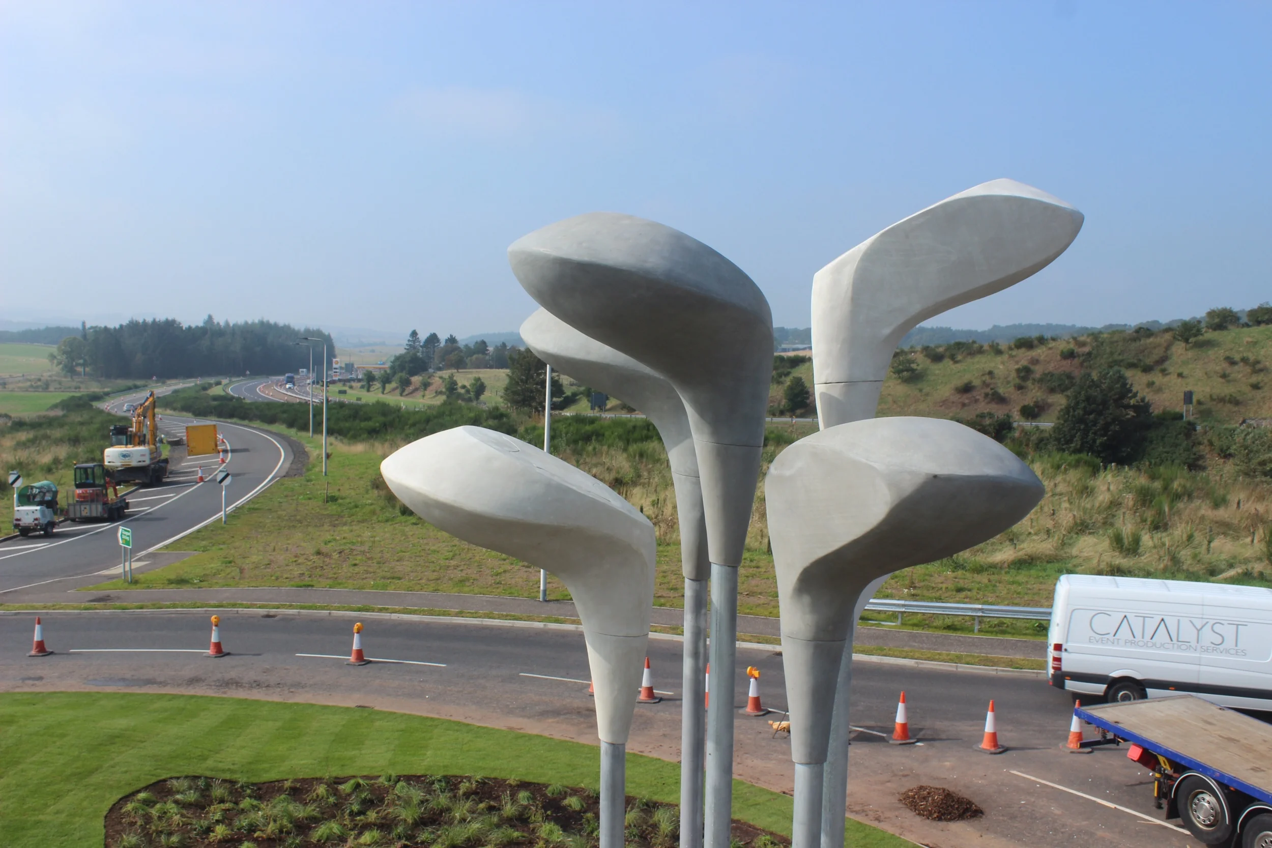 Ryder Cup - Gleneagles.  Concrete golf clubs made while working for Old School Fabrications