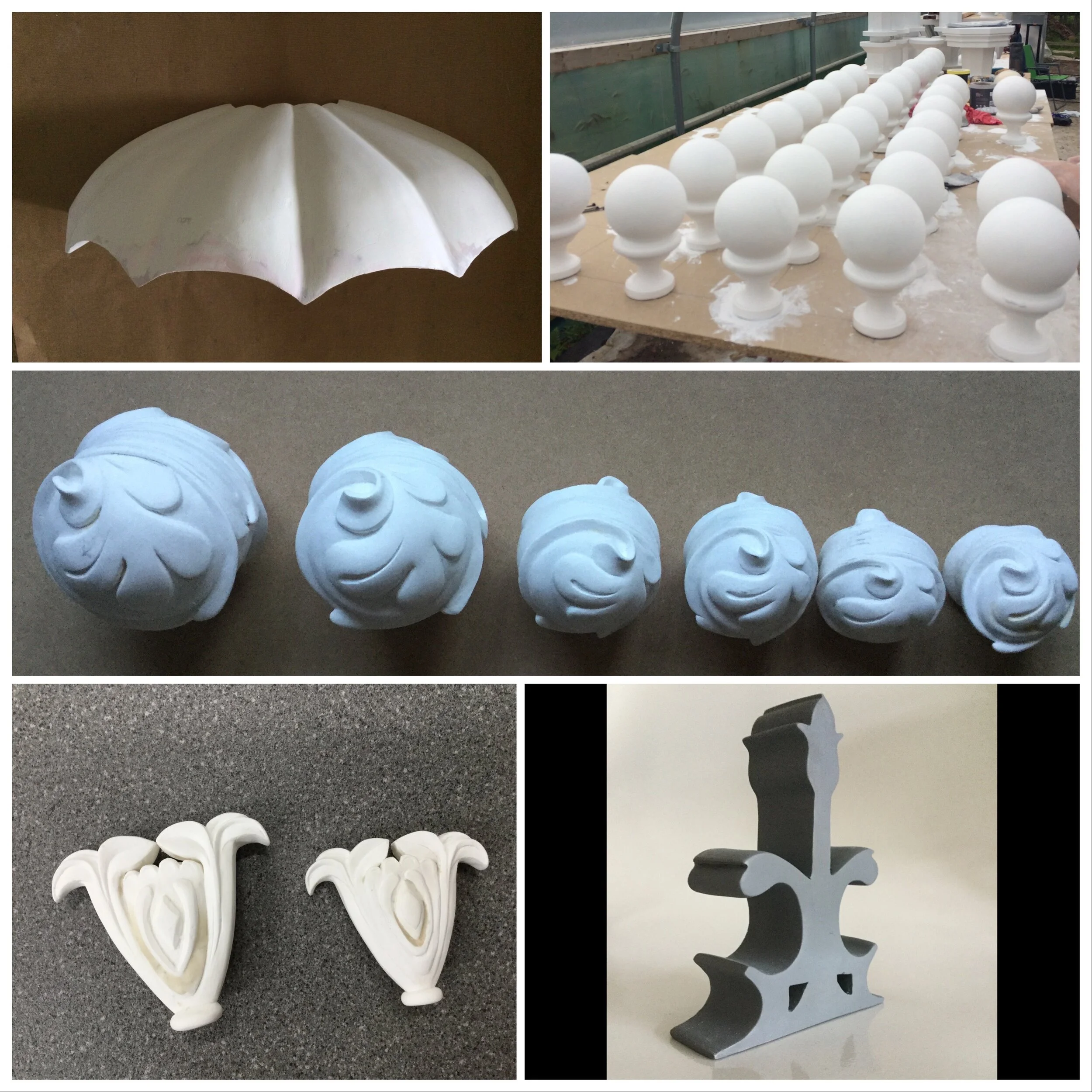 Selection of finial work for Pablo Bronstein sculpture