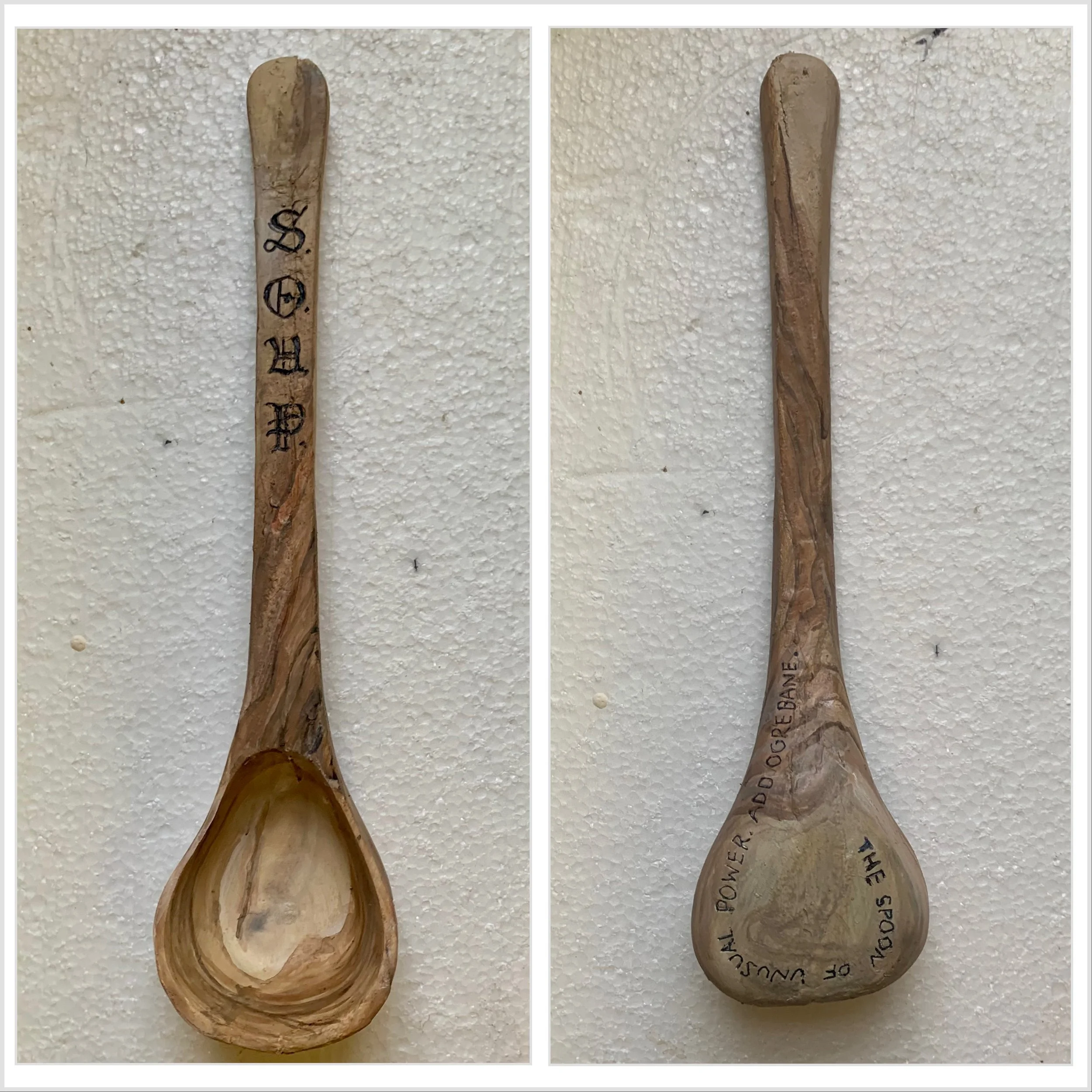 Man & Witch -  foam replica wooden spoon 