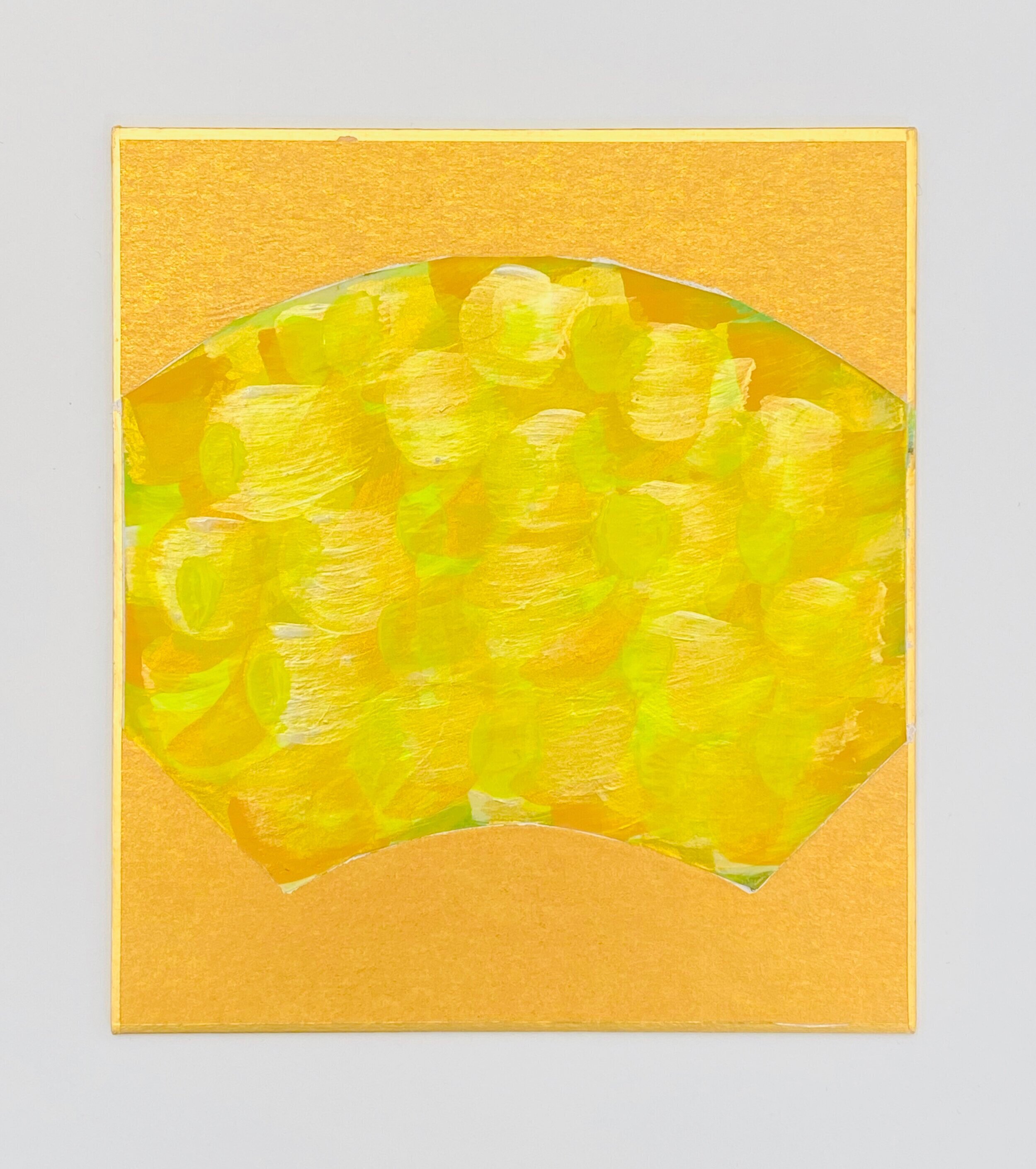  Color key,  When Bram met Pieter , Metallic ink, acrylic and interference paint on Japanese card stock, 5 x 5 inches, 2020 