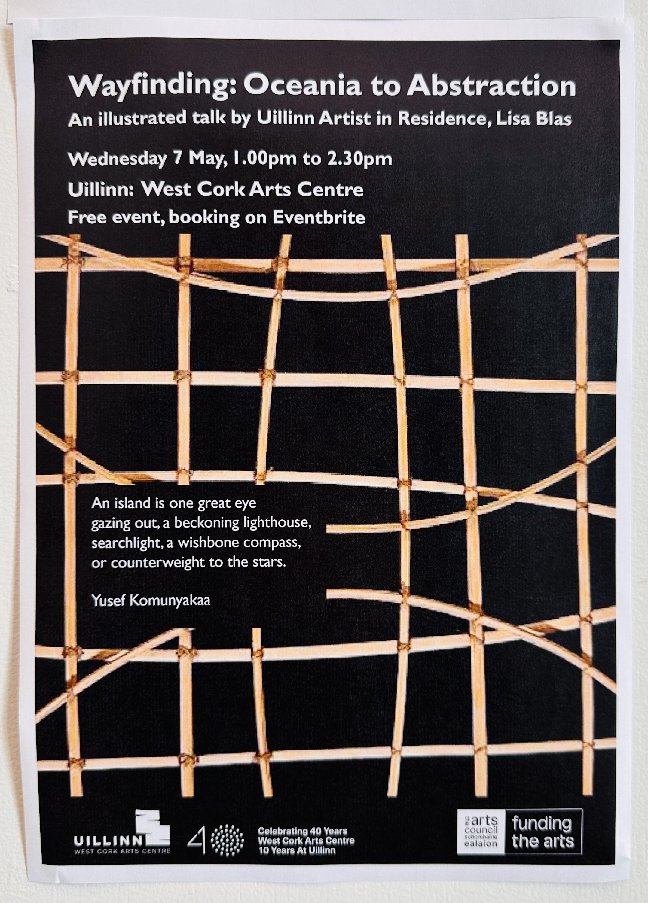Lisa Blas, Wayfinding: Oceania to Abstraction , Artist talk, May, 7 2025, Uillinn: West Cork Arts Centre, Skibbereen, Ireland