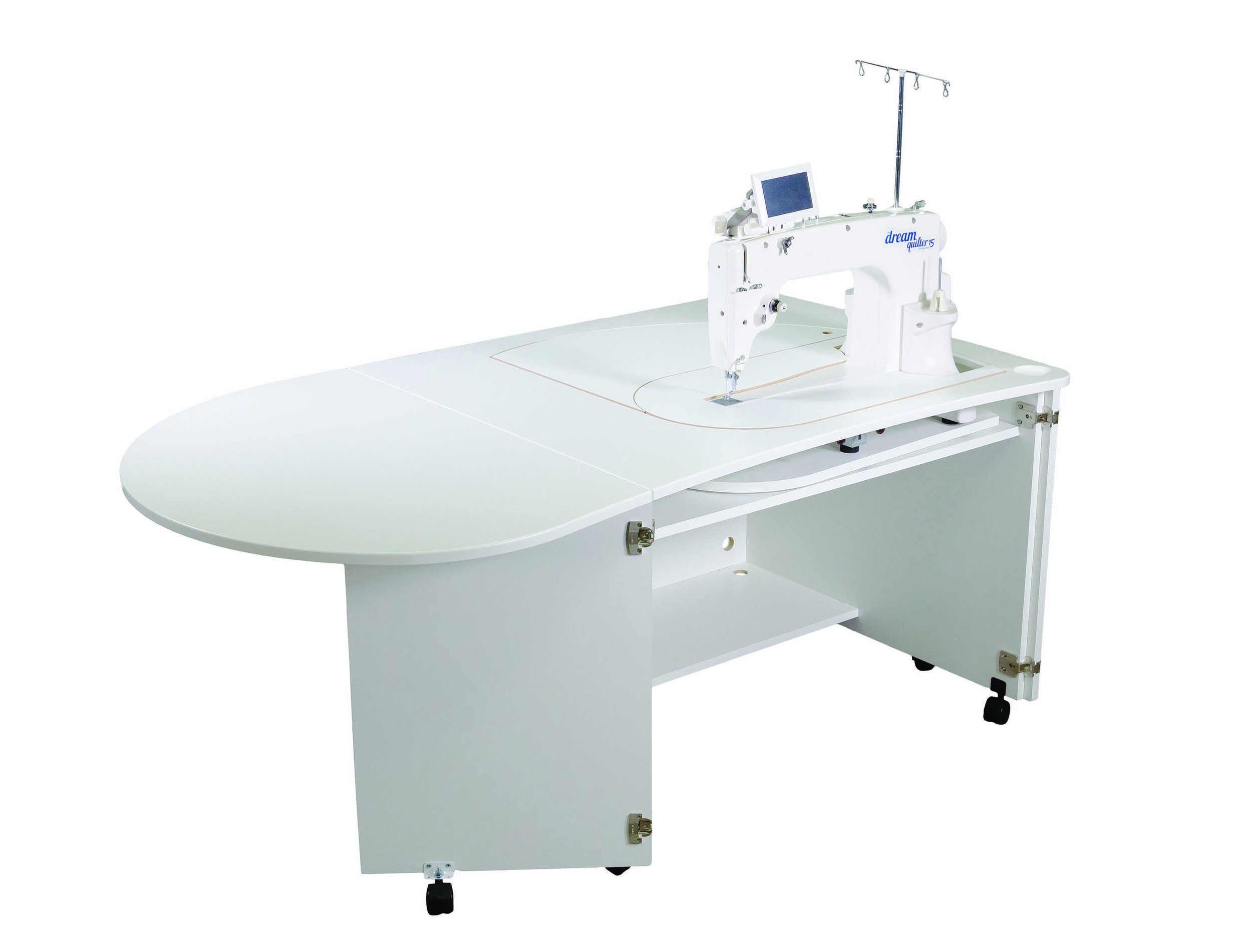 Brother dream quilter 15 sit - down * Carousel table for easy machine positioning * inserts for large flat surface * folding leaf for larger quilting area
