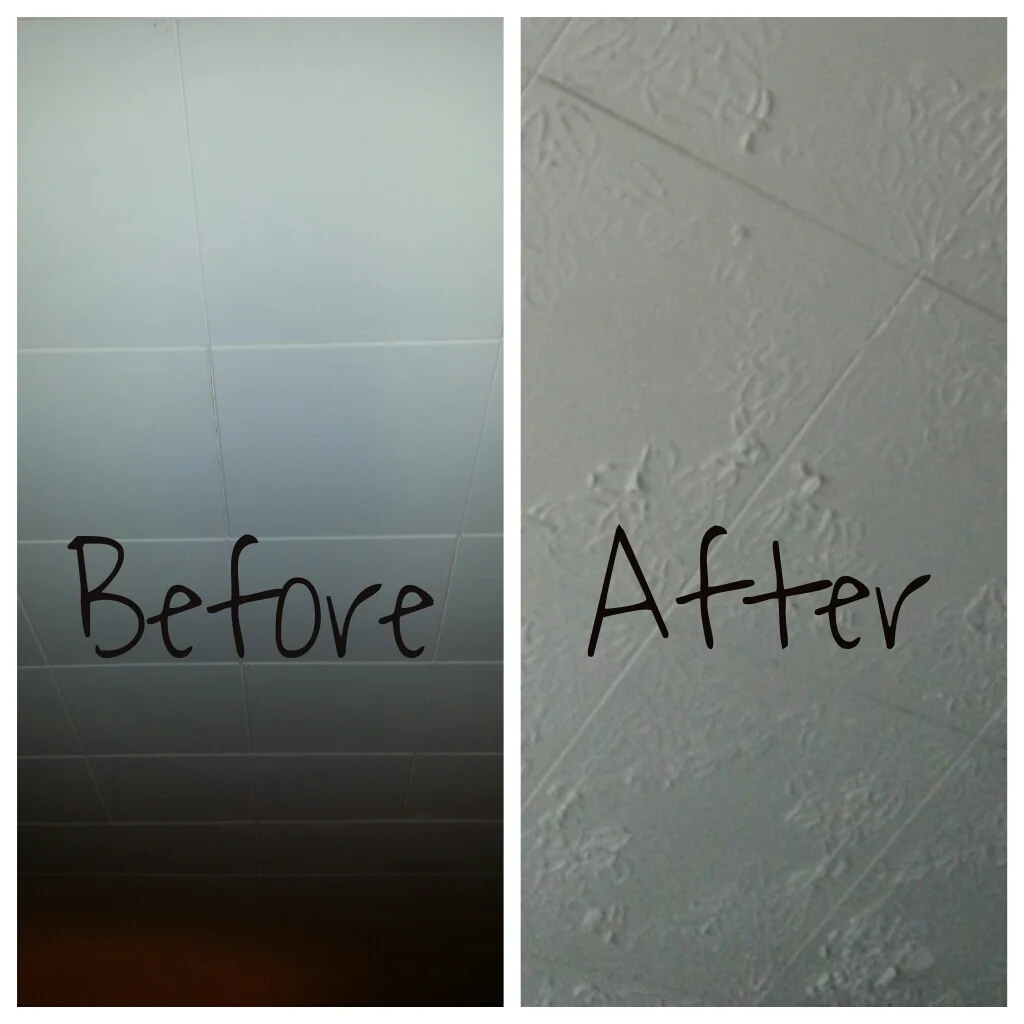 Transforming a 12" Square Tile Ceiling