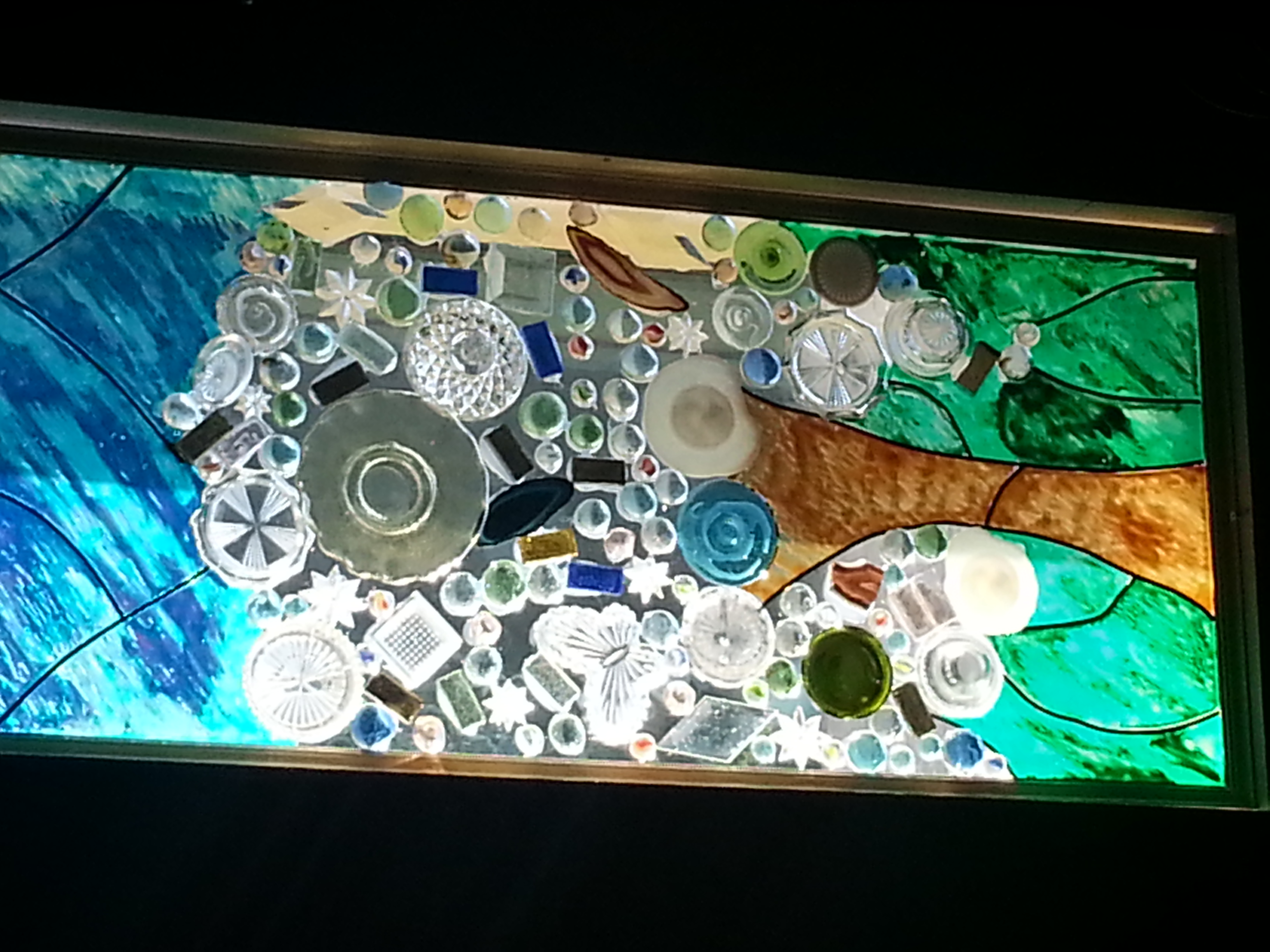 Finished Faux-Real Stained Glass Hall Tree