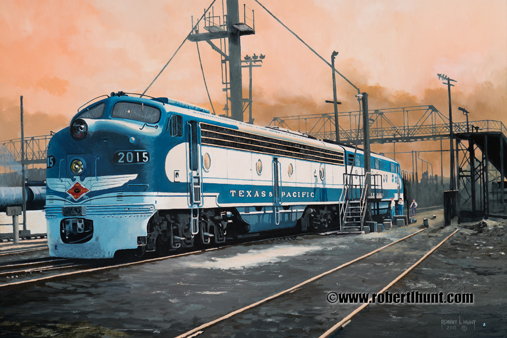Waiting in Dallas Railroad Oil Painting