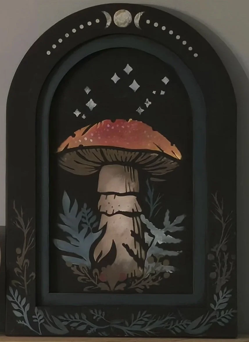 Arched Oval Mushroom Painting