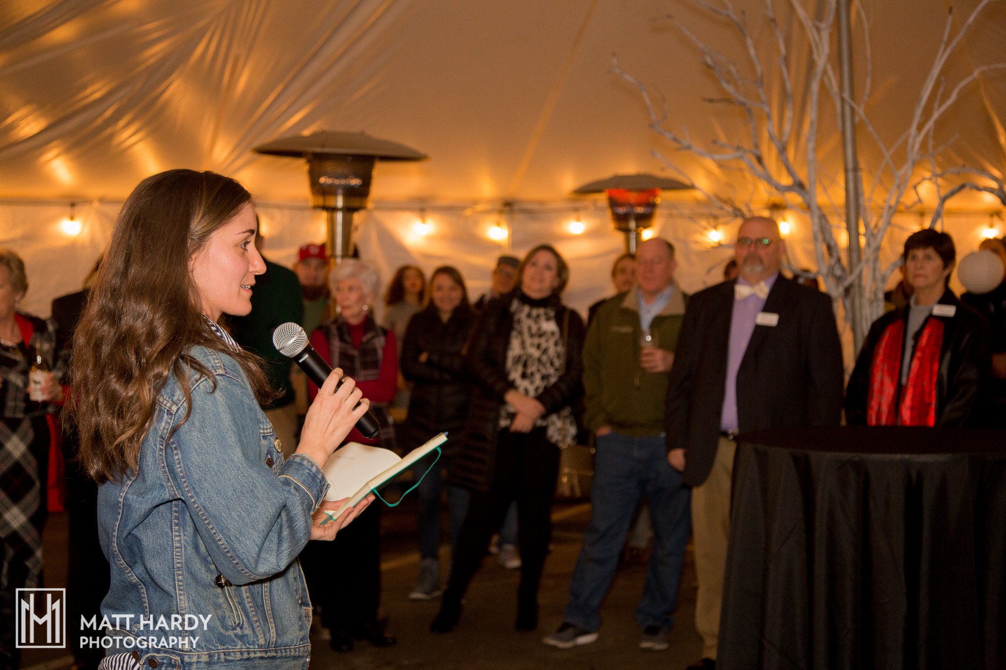 Madeline Bates, our Get Artistic lead, thanks the local community for their support of Get Artistic this year. Photo by Matt Hardy Photography.
