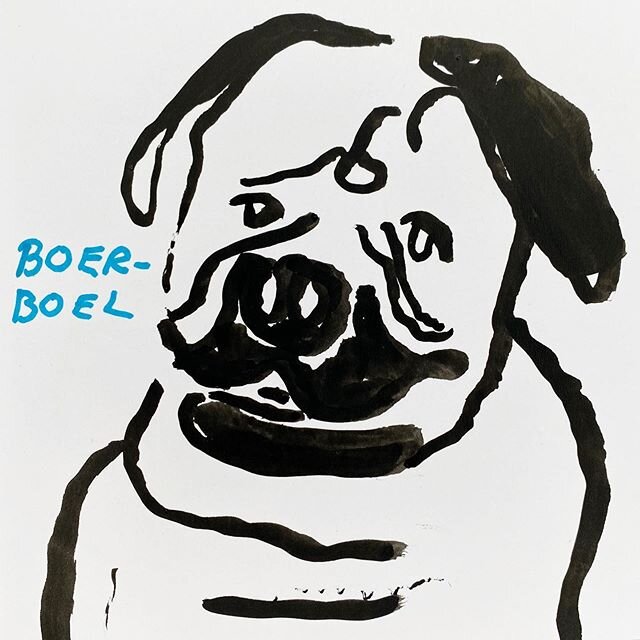 #boerboel A large sturdy breed of dog of the mastiff type, originating in rural South Africa. #drawing #drawingaday #wordaday #newwordaday #newword #newwords2019 #newwords2020 #word #art #words Drawing 129.