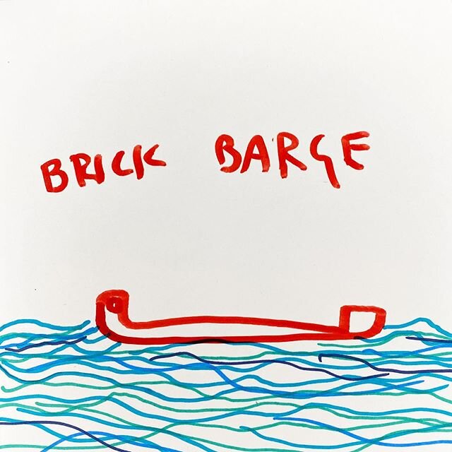 #brickbarge A flat-bottomed boat used to transport bricks, esp. along rivers and canals. #drawing #drawingaday #wordaday #newwordaday #newword #newwords2019 #newwords2020 #word #art #words Drawing 133.