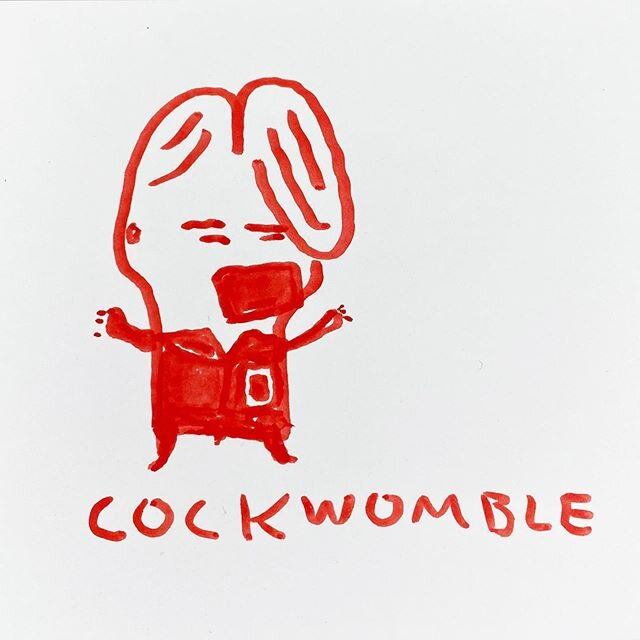 #cockwomble  A person, usually male, prone to making outrageously stupid statements and/or inappropriate behavior while generally having a very high opinion of his own wisdom and importance. #drawing #drawingaday #wordaday #newwordaday #newword #neww