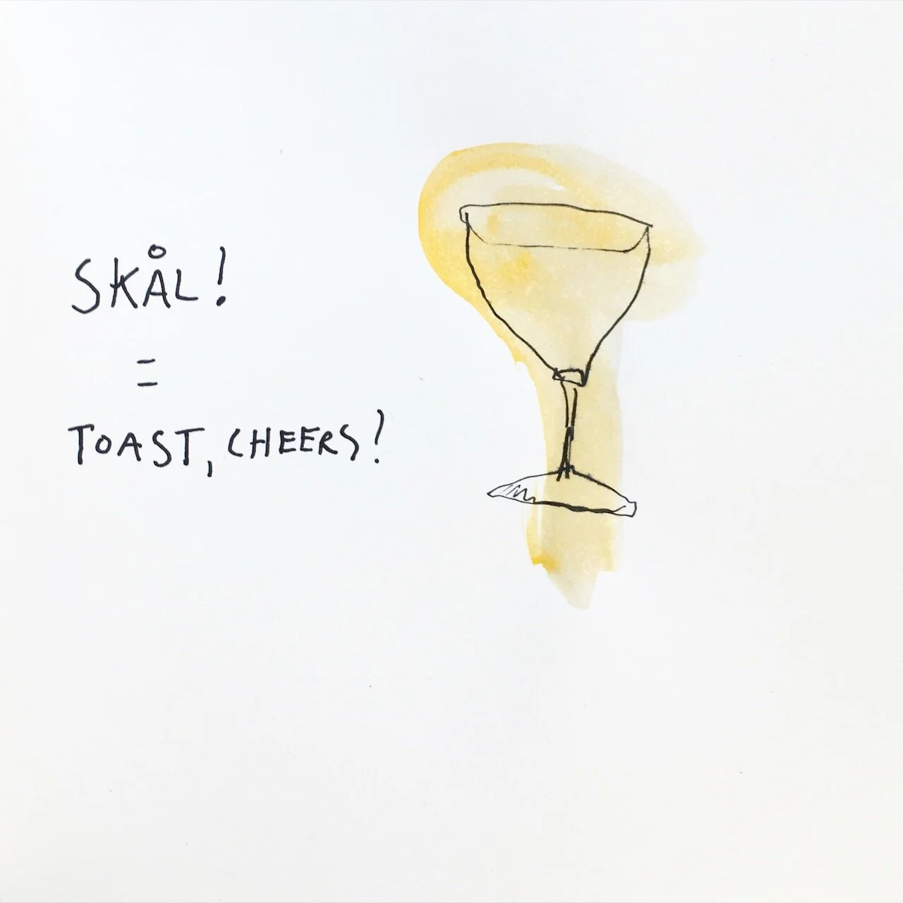 Tomi Slotte Dufva: Skål = Cheers! From Drawing a Day series: https://drawing.plumbing