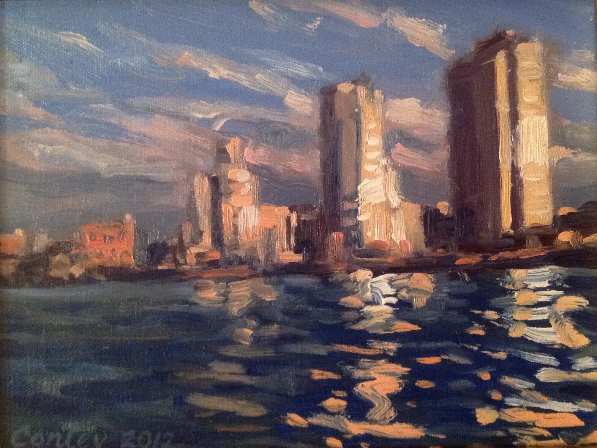 "Hello, New Jersey!" (Circle Line Cruise, NYC) / 6x8 Oil on Linen / Sold