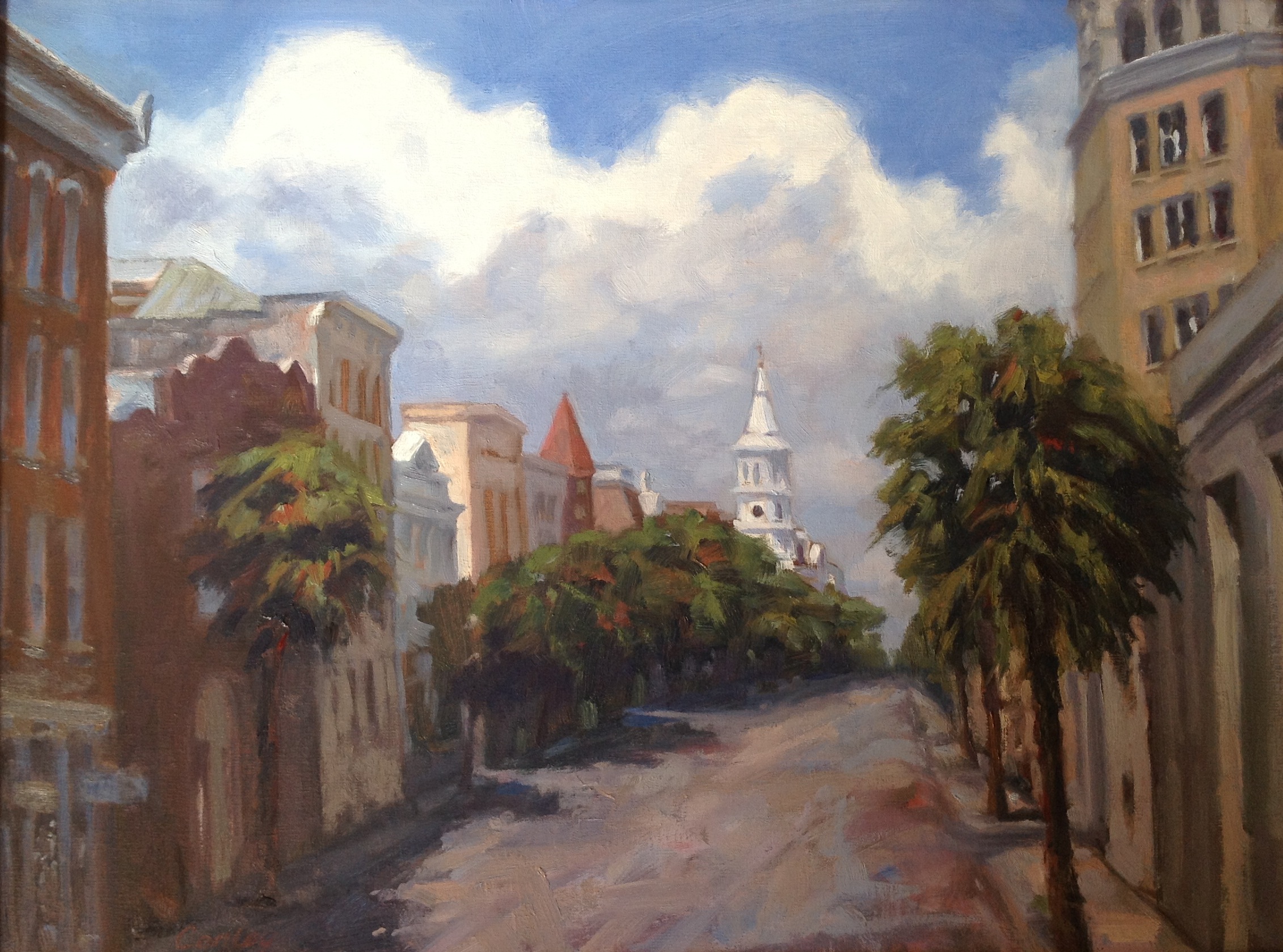 "Toward St. Michaels" (Charleston, SC) / 18x24 Oil on Linen / Available