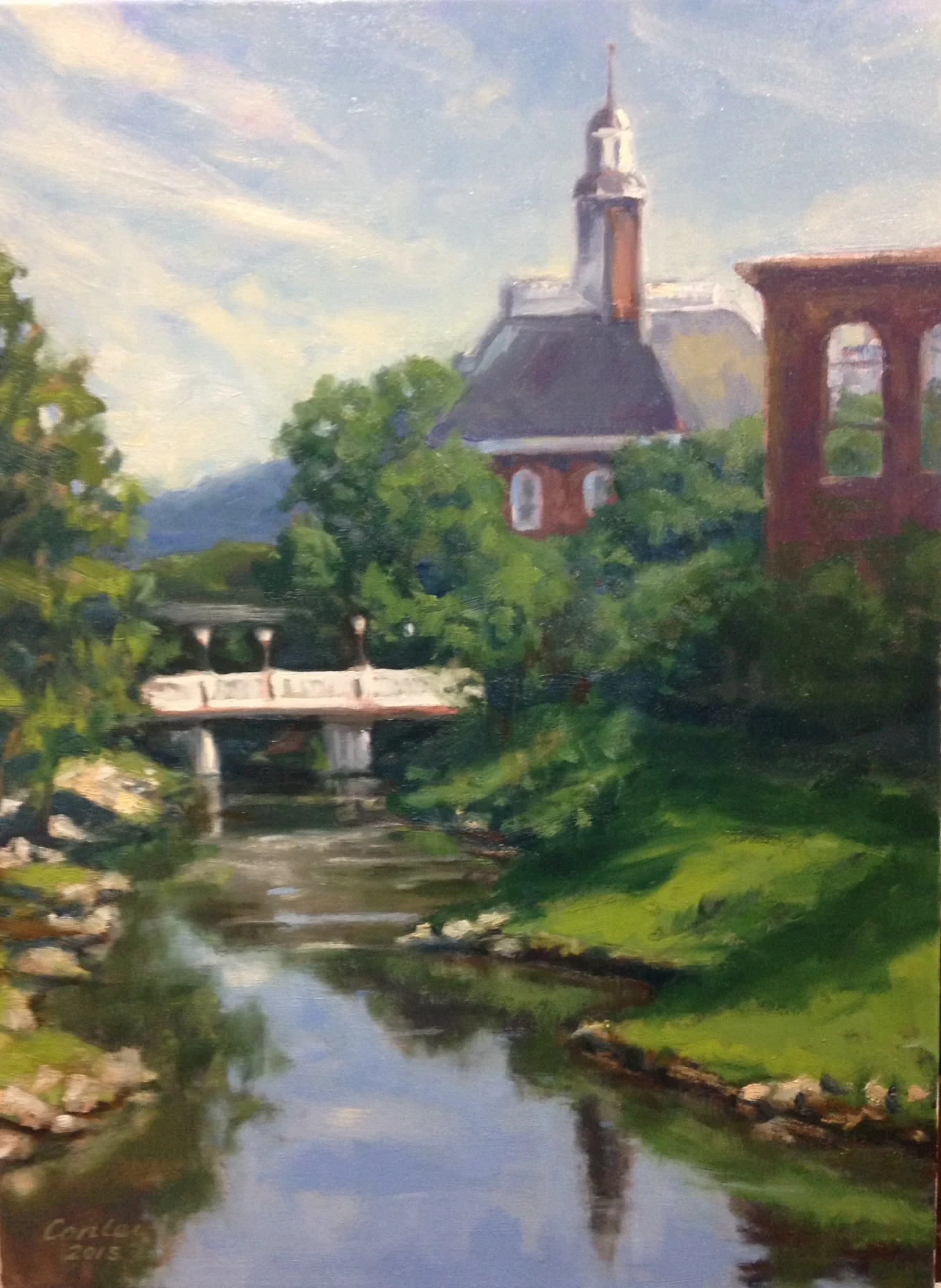 "Reflections—Reedy River" (Greenville, SC) / 18x24 Oil on Linen / Available