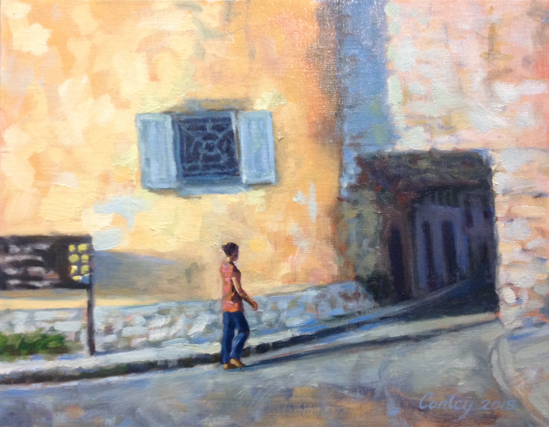 Solitary Stroll (Bayonne, France) / 11x14 / Oil on Linen / Sold