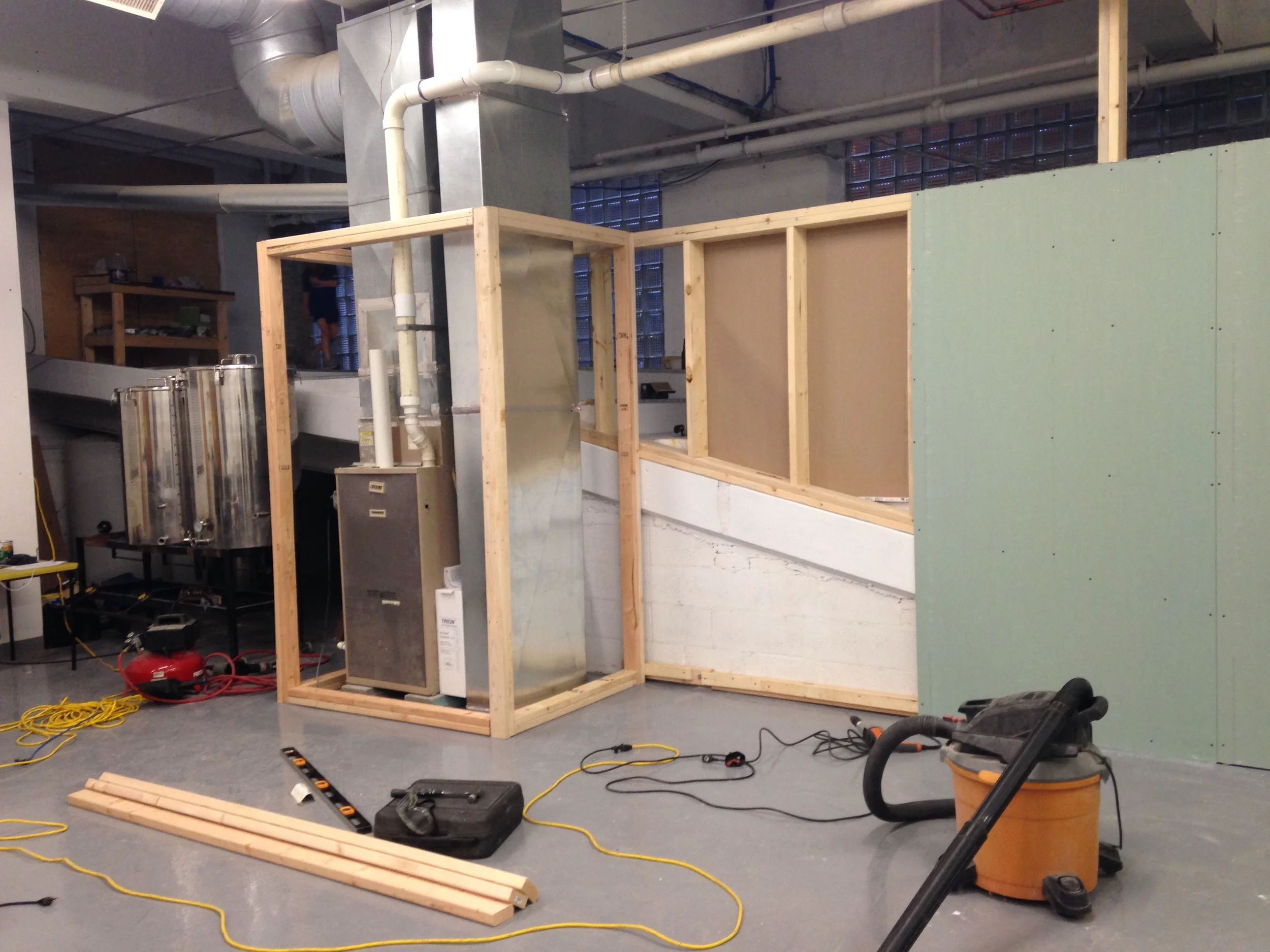 Building out the space.... 