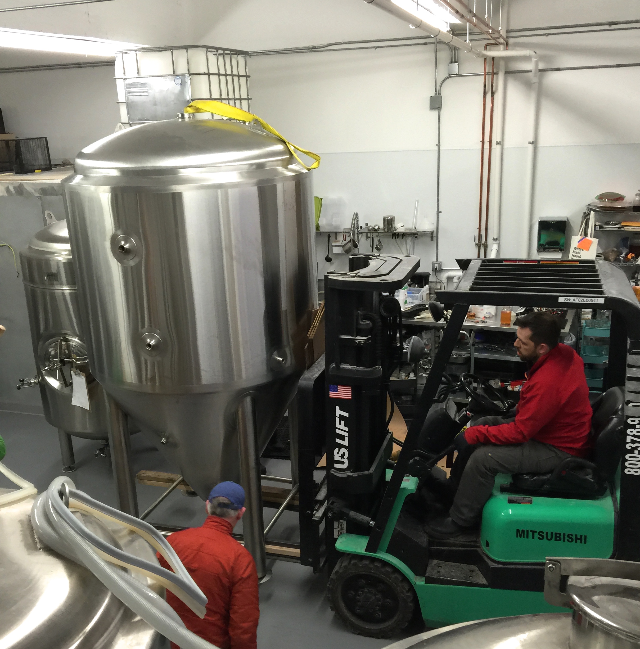 Cesar moving in our new fermenter.