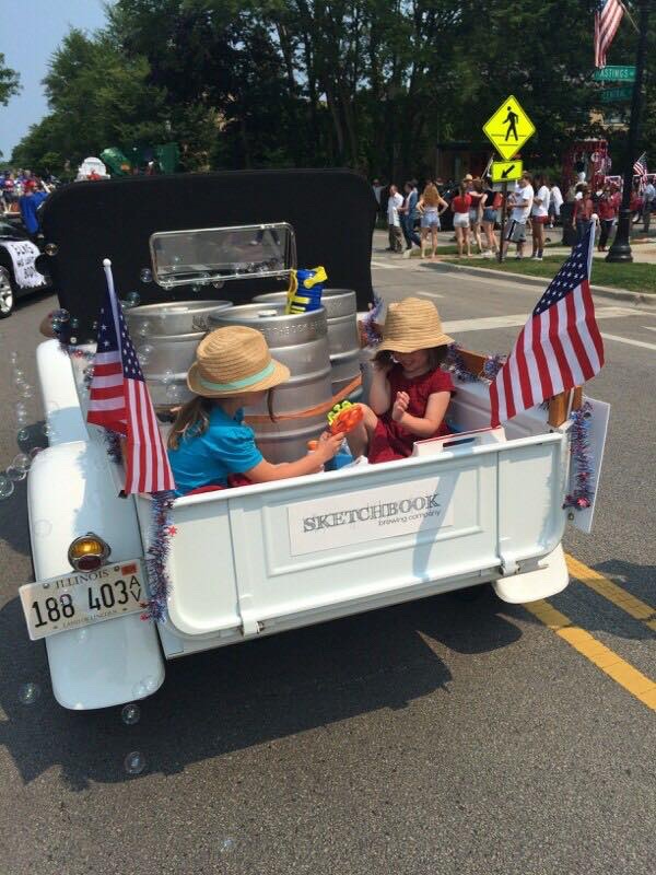 the girls representing at 4th of July parade 2015