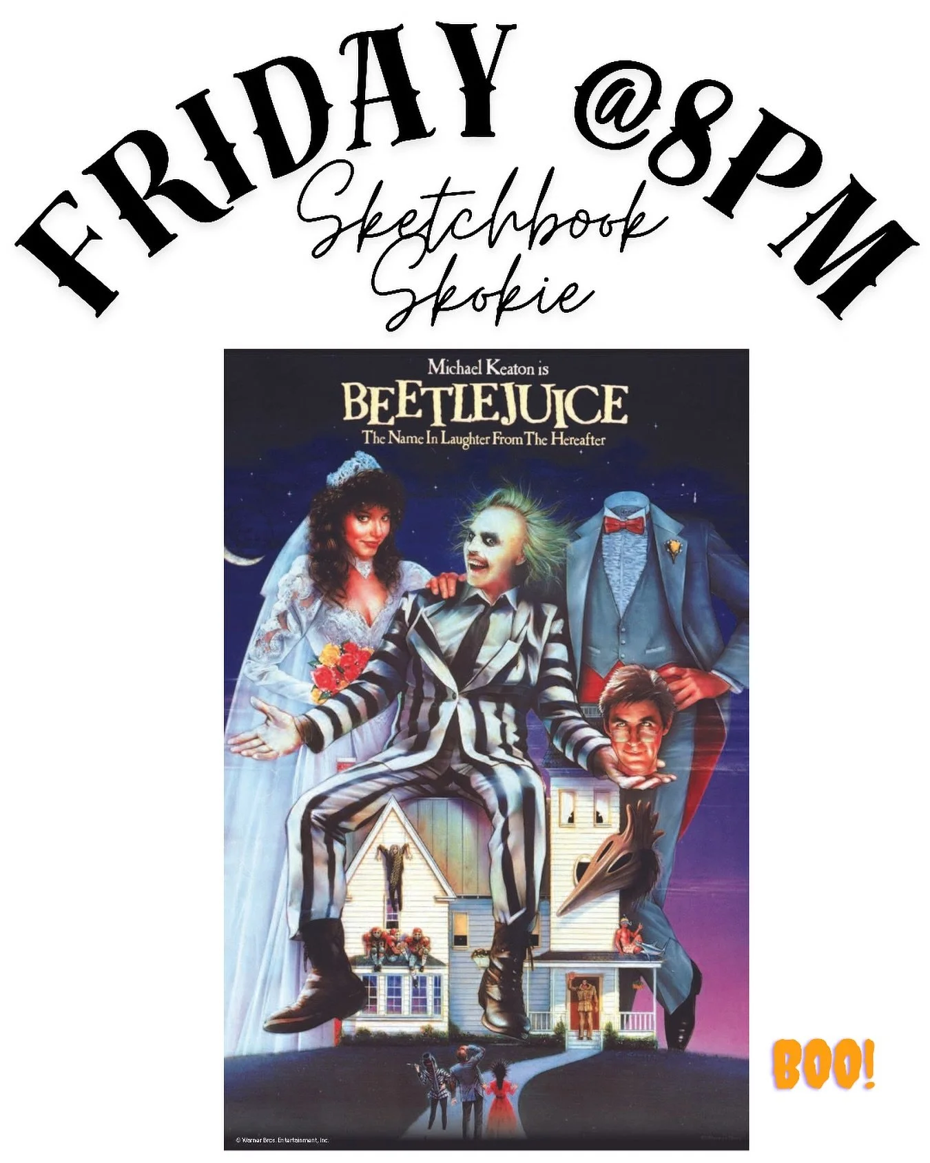 The ghost with most! Join us for spooky movie night on Halloween in Skokie when we&rsquo;ll be showing Beetlejuice in the taproom. Show time is 8:00. 
.
.
.
.
#halloween #halloweeninskokie #thingstodoinskokie