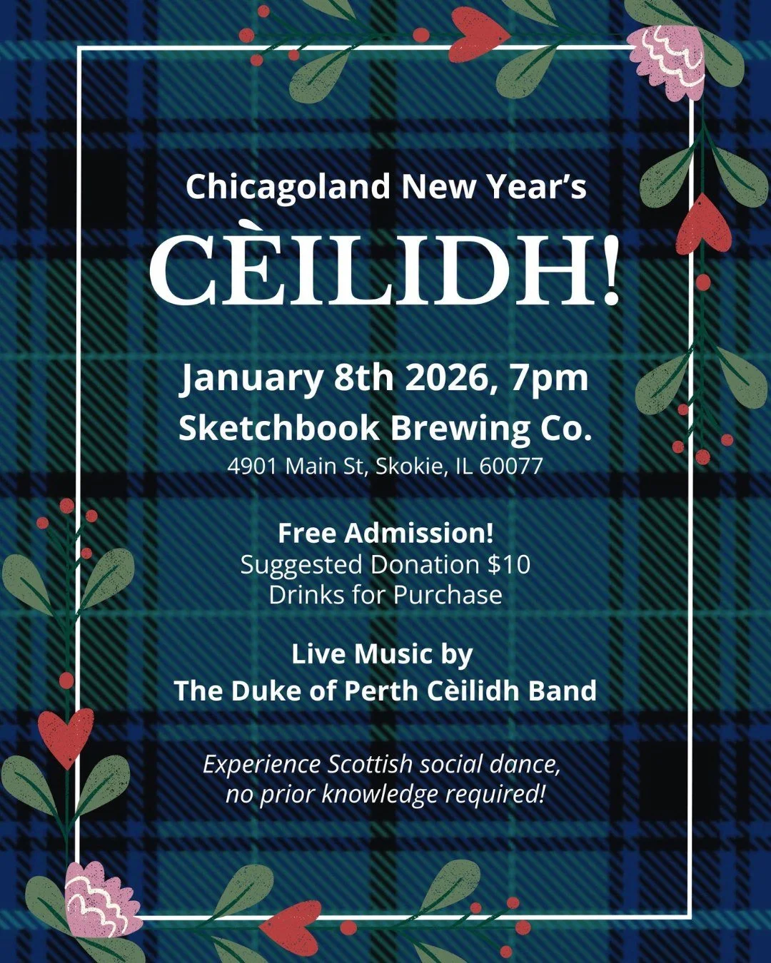 Come shake off those holiday calories with our New Year Ceilidh Scottish dance night on Thursday, Jan. 8 at 7pm in Skokie!

The Duke of Perth Ceilidh Band will be playing live with Rich MacDonald calling 🎻🪗

It&rsquo;s going to be an absolute blast