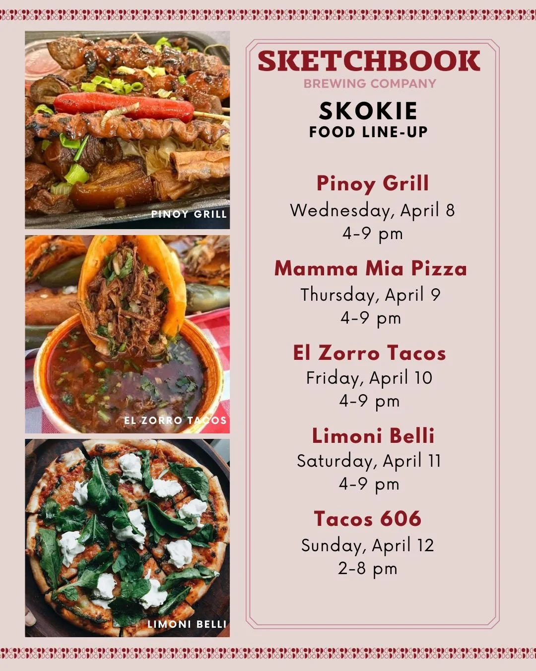 How about you let us handle dinner this week? Here's who we've got at Skokie:

Wednesday: @pinoygrillchicago_ah 
Thursday: @mammamiapizzachicagoland 
Friday: @elzorrotacoschicago 
Saturday: @limonibelli 
Sunday: Tacos 606
.
.
.
.
#foodtruck #foodpopu