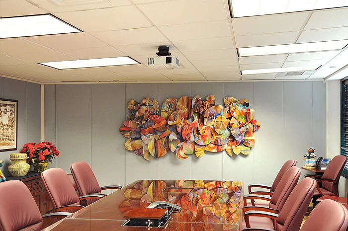 Contemporary 3D artwork in an Conference Room