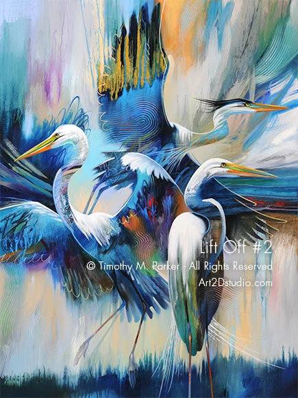 Lift Off #2 • Tropical Birds Fine Art Print • Free Shipping